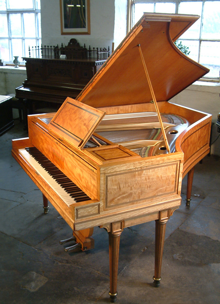 Regency style, 1898, Broadwood grand piano with a satinwood case inlaid with rosewood crossbanding and boxwood stringing