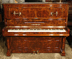 Antique Bechstein Upright Piano with a burr walnut case