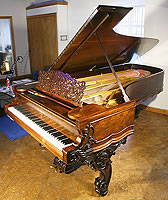 Antique, 1870, Rosewood Steinway Concert Grand with an Ornately Carved Case Antique, Rosewood Steinway Concert Grand Piano For Sale