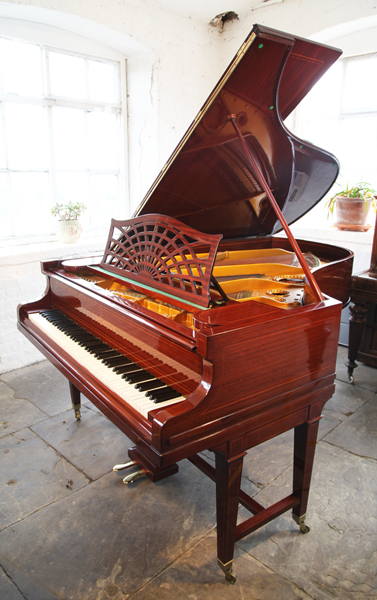 A restored, 1913, Bechstein Model B Grand Piano For Sale with a Mahogany Case with Stringing Inlay. Piano Formerly Belonged to British Music Hall Singer Ronnie Ronalde
