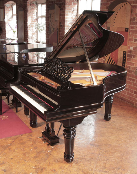 Rebuilt, 1895, Steinway Model A grand piano for sale with a black case and brass fittings. Piano has been rebuilt in Germany by Steinway Academy trained technicians using 100% Steinway parts 