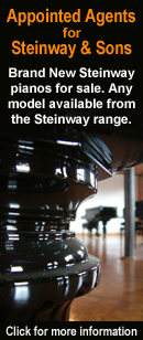 In Partnership with Steinway and Sons,
BRAND NEW Steinway pianos for sale. Limited range available NOW in store. Any model available to order from the Steinway range. Click here for more details.