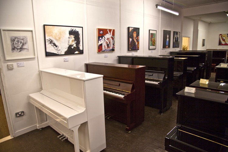 The Eyes of a Mistrusting Elephant Exhibition. Leeds born Artists Emma Pettifer and mother Jackie Waterhouse showcase an eclectic mix of Portraiture, Impressionism and Abstract in mixed media.  at Besbrode Pianos Leeds 30th December 2014