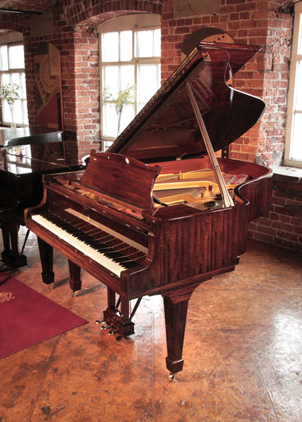 Reconditioned, 1975,  Steinway Model A grand piano for sale with a  tiger mahogany case